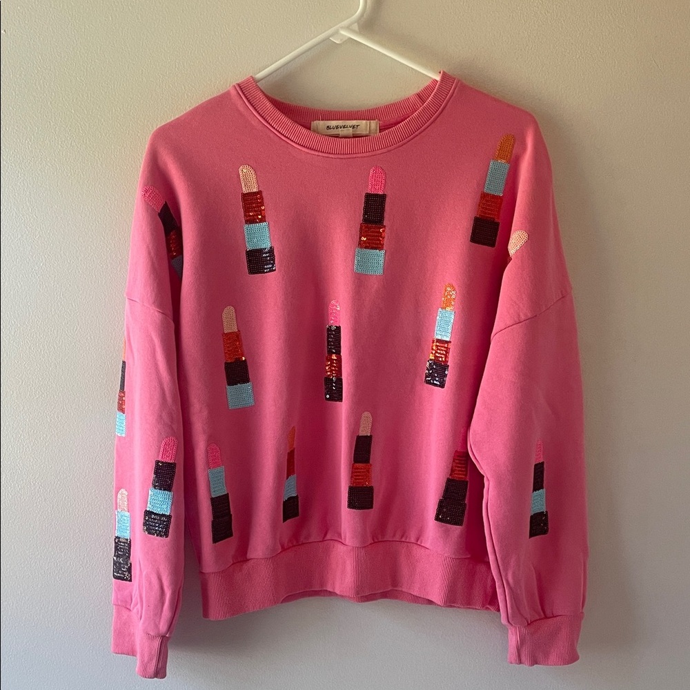 Pink Lipstick Pattern Sweatshirt